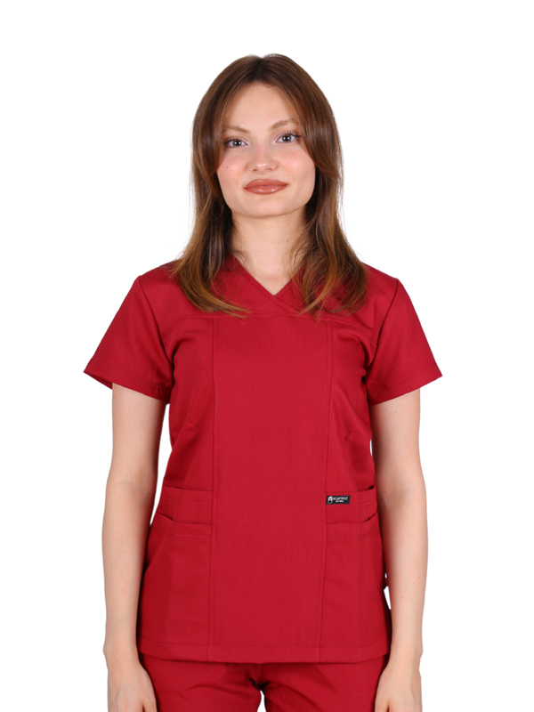 Nova - Kadın Likralı Bordo Üniforma Takım