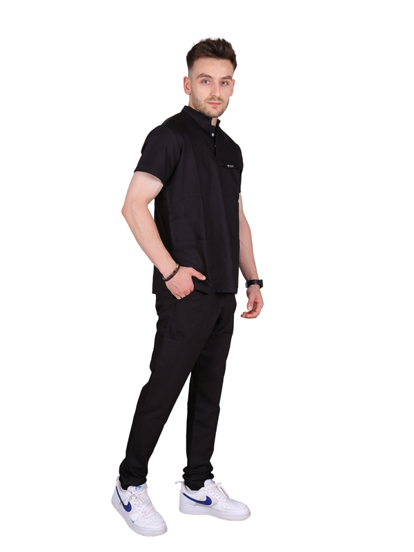 Montana - Erkek Likralı Siyah Üniforma Takım