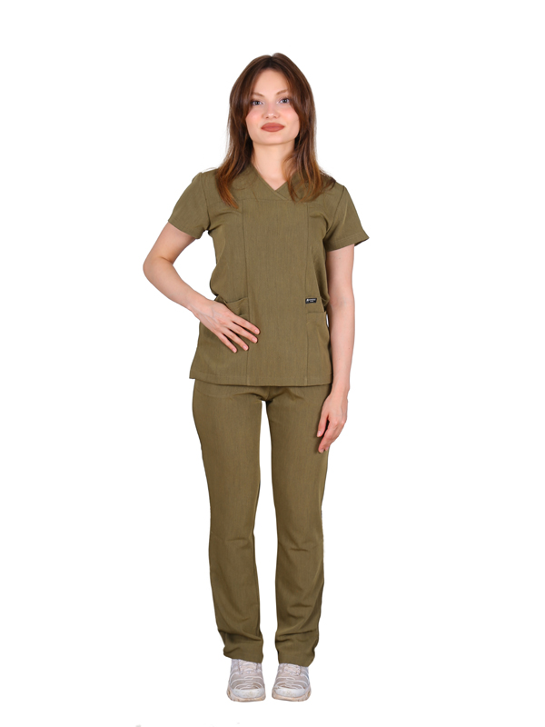 Nova - Kadın Likralı Yeşil Üniforma Takım