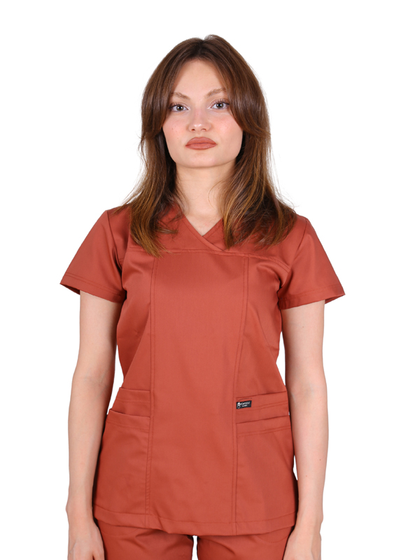 Nova - Kadın Likralı Kiremit Üniforma Takım