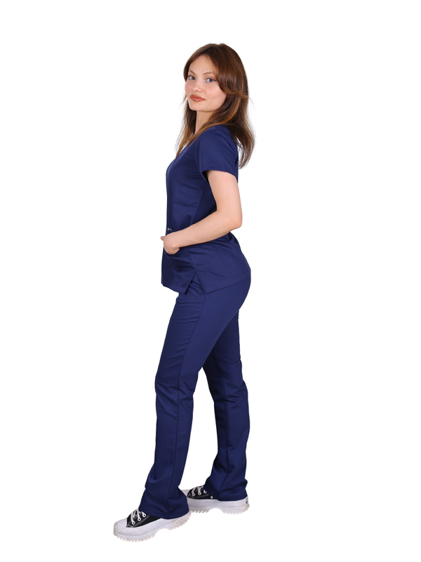 Nova - Kadın Likralı Lacivert Üniforma Takım