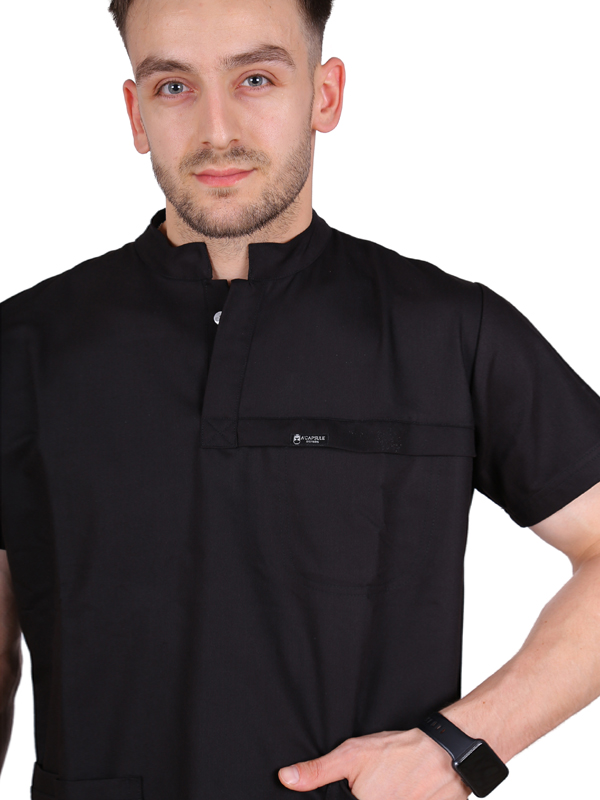 Montana - Erkek Likralı Siyah Üniforma Takım